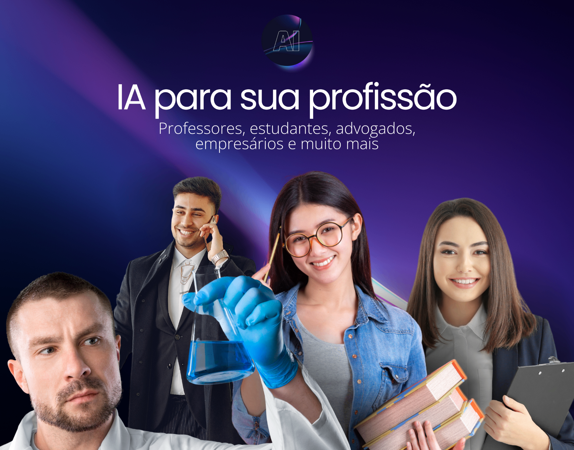Profissionais de várias áreas — IA aplicada às profissões